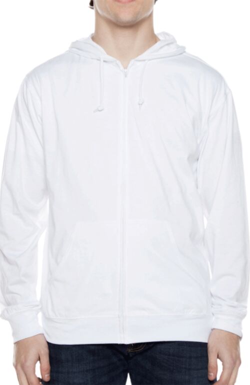 Unisex Jersey Long-Sleeve Full-Zip Hooded T-Shirt Thumbnail