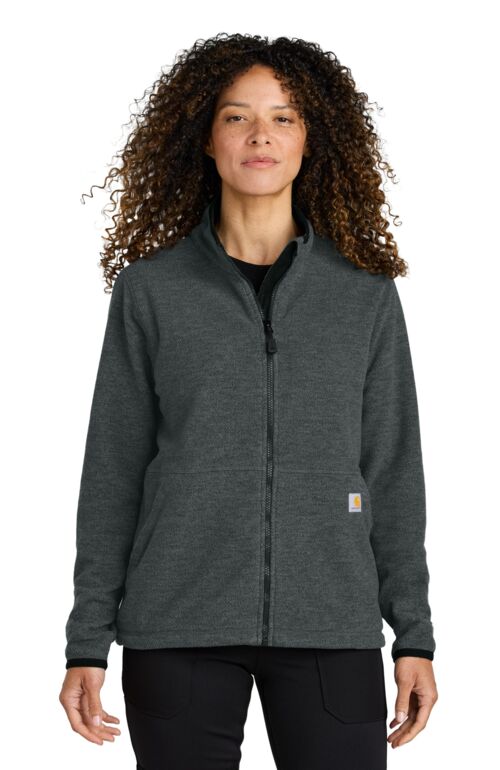 Women's Textured Full Zip Fleece Jacket Thumbnail