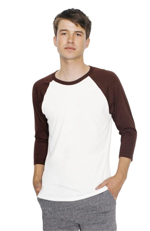 USA-Made 50/50 Poly/Cotton Raglan Three-Quarter Sleeve Tee Thumbnail