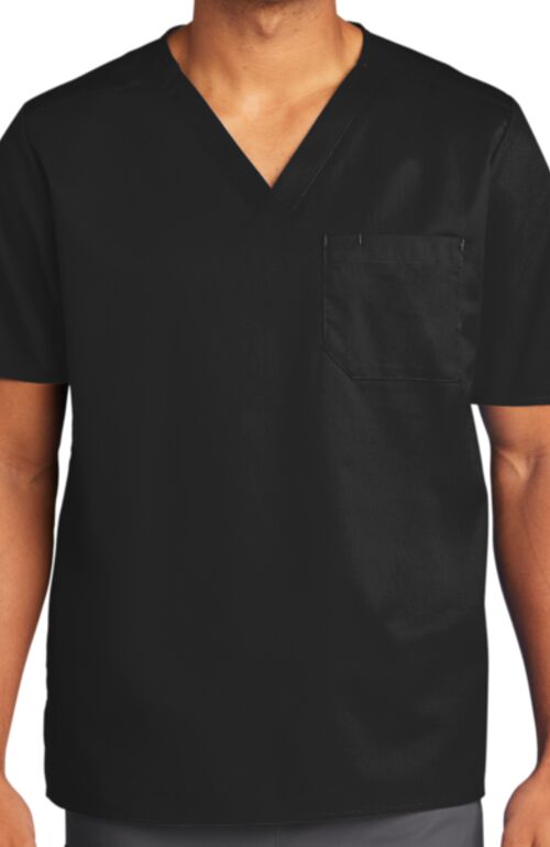 Unisex WorkFlex Chest Pocket V Neck Top Thumbnail