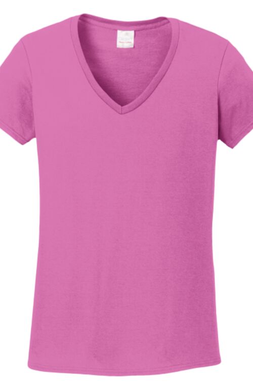 Women's Heavy Cotton 100% Cotton V Neck T Shirt Thumbnail