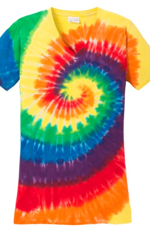 Women's Tie Dye V Neck Tee Thumbnail