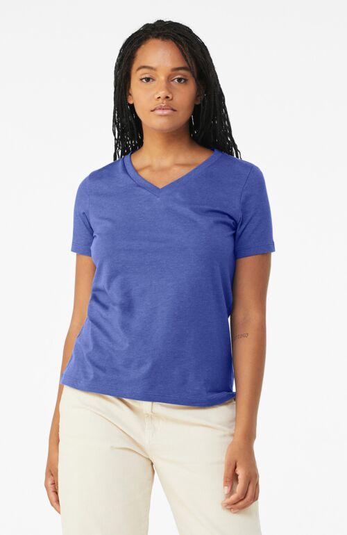 Women's Relaxed Heather CVC V Neck Tee Thumbnail