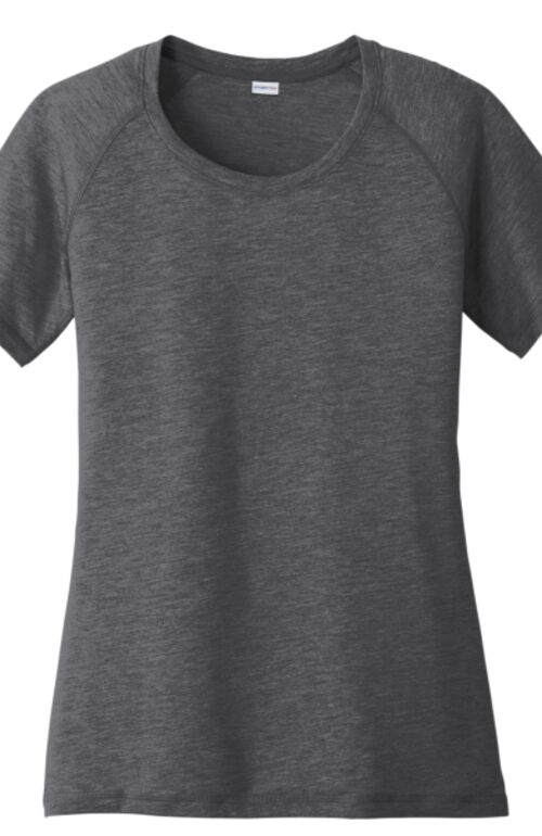 Women's PosiCharge ® Tri Blend Wicking Scoop Neck Raglan Tee Thumbnail