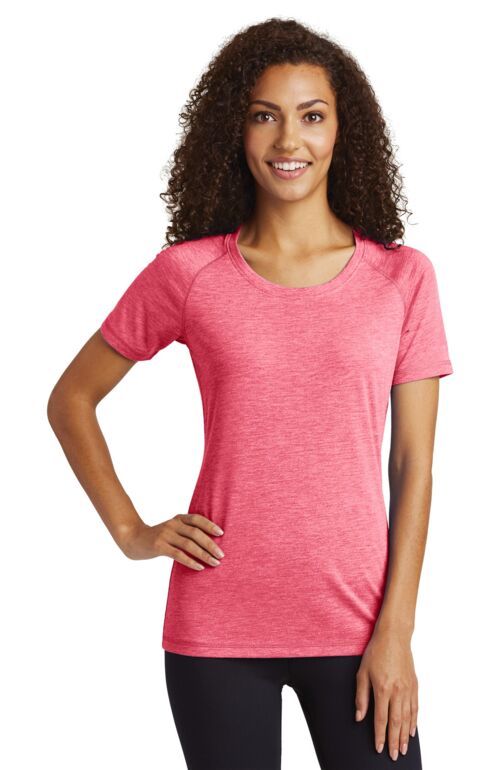 Women's PosiCharge ® Tri Blend Wicking Scoop Neck Raglan Tee Thumbnail