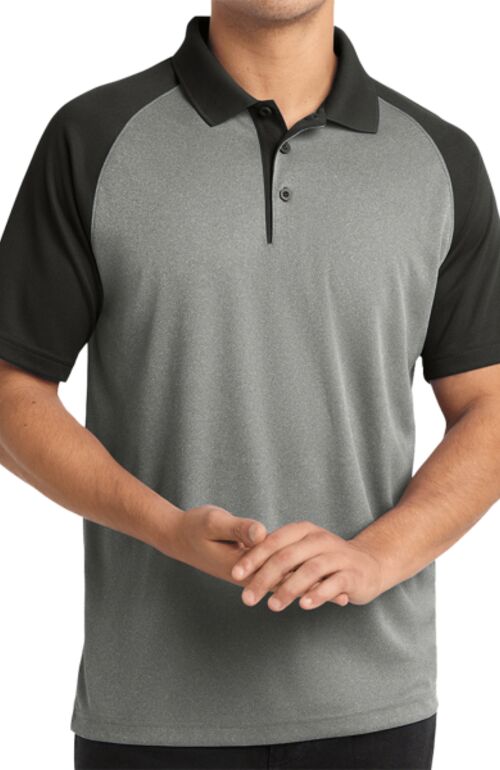 PosiCharge ® RacerMesh ® Raglan Heather Block Polo Thumbnail