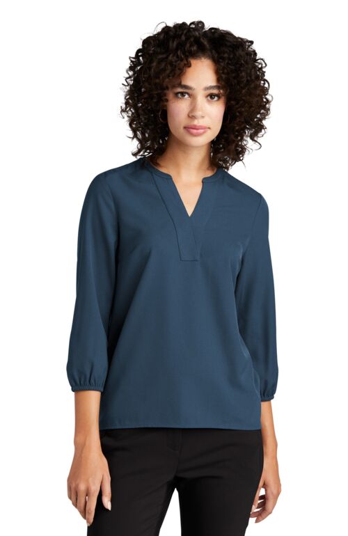 Women's Stretch Crepe 3/4 Sleeve Blouse Thumbnail